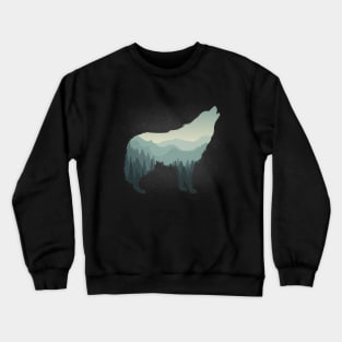 Lone Wolf Survives The Mountain Crewneck Sweatshirt